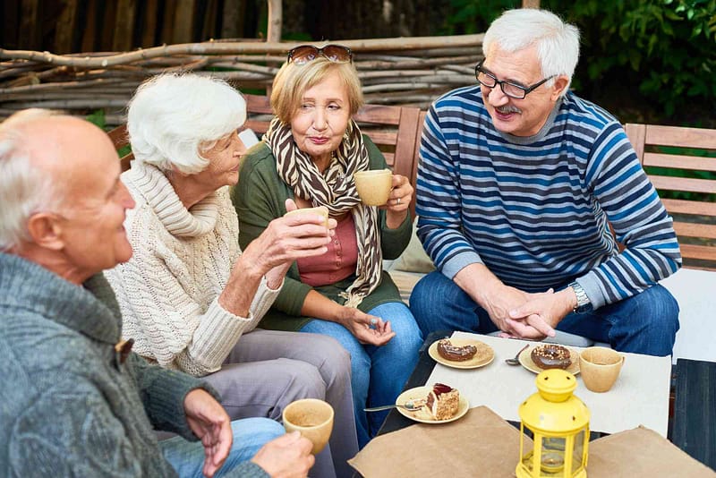 Senior Friends in Cafe